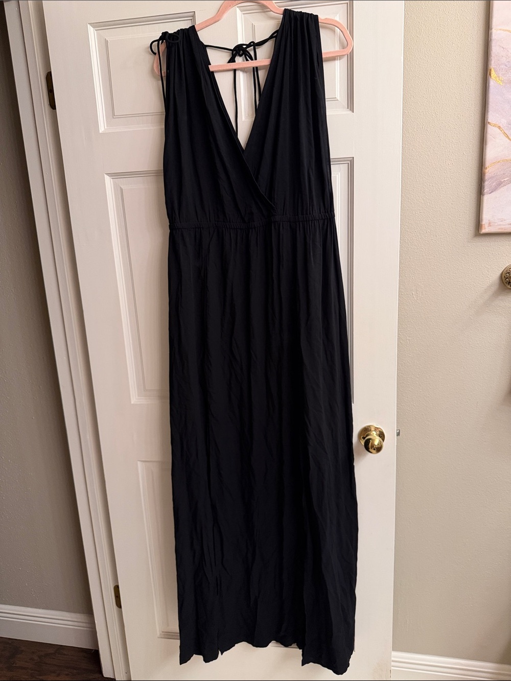 ASOS Black Sleeveless Wrap Maxi Dress